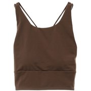 YOGA FITショートトップ レディース 水陸両用 フィットネス ヨガ パット付きシャツ ブラウン(06) サイズ0(S-Mサイズ) B1941TUB004