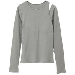 リブロングスリーブプルオーバー レディース フィットネス ヨガ パット付きシャツ カーキ（02） サイズ0（S-Mサイズ） B1943TUB017