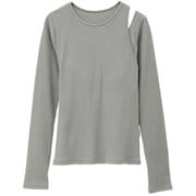 リブロングスリーブプルオーバー レディース フィットネス ヨガ パット付きシャツ カーキ(02) サイズ0(S-Mサイズ) B1943TUB017
