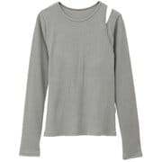 リブロングスリーブプルオーバー レディース フィットネス ヨガ パット付きシャツ カーキ(02) サイズ0(S-Mサイズ) B1943TUB017