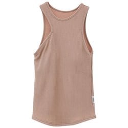 リブタンクトップ レディース フィットネス ヨガ パット付きシャツ ベージュ（03） サイズ0（S-Mサイズ） B1943TUB018