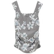 Beigeflowerプリントミドルトップス レディース 水陸両用 フィットネス ヨガ パット付きシャツ ブラウン(03) サイズ0(S-Mサイズ) B1943JUB020