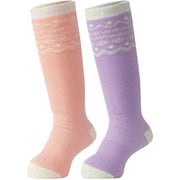 マインソックス2足組ロングタイプ ジュニア スキーソックス PK/PU 16-18cm MP-724