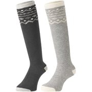 マインソックス2足組ロングタイプ ジュニア スキーソックス BK/GY 22-24cm MP-724