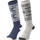 マインソックス2足組ロングタイプ ジュニア スキーソックス NV/GY2 16-18cm MP-725