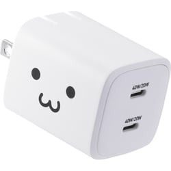 USB Type-C 充電器 PD 40W PPS 高速充電 USB-C ×2 折りたたみ式プラグ 小型 軽量 GaN II 採用 しろちゃん MPA-AC10640WF