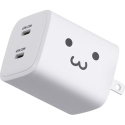 USB Type-C 充電器 PD 45W PPS 高速充電 USB-C ×2 折りたたみ式プラグ 小型 軽量 GaN II 採用 しろちゃん MPA-AC10945WF