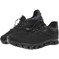 ゴム紐軽量通気シューズ ブラック 25.0cm KZS-111