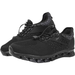 ゴム紐軽量通気シューズ ブラック 28.0cm KZS-111