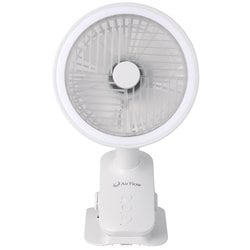 LEDライト付き卓上クリップファン ホワイト AW-CL094LED（WH）