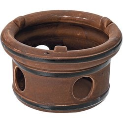 陶器 丸コンロ 赤茶 固形燃料専用 21249 QKK2801