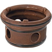 陶器 丸コンロ 赤茶 固形燃料専用 21249 QKK2801
