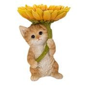 H21337-1 [ひまわりのトレイを持つ茶トラ猫]