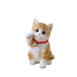 H19217-23 [右手を上げる茶トラ白招き猫]