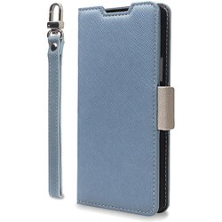 CR_P9ACSPLNA_AG [Pixel 9a 対応 ケース 手帳型 カード収納 ストラップ スタンド機能付 人工皮革 NU アリスブルー×グレージュ]