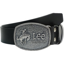 21969021 [Lee 0120603 40mm レザートップバックルベルト BLACK]