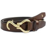 21969022 [Lee 0120604 30mm レザーフックベルト D.BROWN]