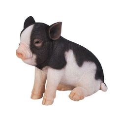 H13075-6 [お座り黒白桃豚]