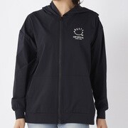 LADYS フード付きジップ長袖UVパーカー ブラック Mサイズ 925468