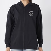 LADYS フード付きジップ長袖UVパーカー ブラック Lサイズ 925468