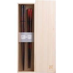 匠桐箱2膳入ギフト箸 六角暁 23.5cm・21.5cm 漆塗り 日本製 710968