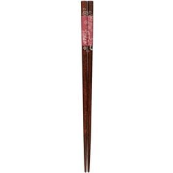 食洗箸 じゃれね小桜 赤 23cm 食洗機可 抗菌 日本製 146279