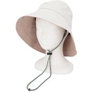 1級遮光遮熱撥水 ロングブリム切替ハット UVハット アイボリー 1008-1007-17 uvlongbrim