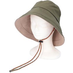 1級遮光遮熱撥水 ロングブリム切替ハット UVハット カーキ 1008-1007-17 uvlongbrim