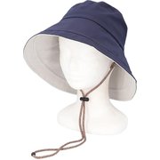 1級遮光遮熱撥水 ロングブリム切替ハット UVハット ネイビー 1008-1007-17 uvlongbrim