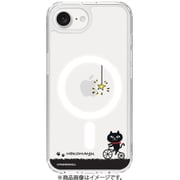 ABF27541i16E [iPhone 16e用 MagSafe対応 クリアケース ネコマンジュウ サイクリング]