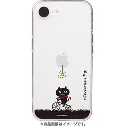 ABF27545i16E [iPhone 16e用 ソフトクリアケース ネコマンジュウ サイクリング]