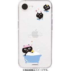 ABF27551i16E [iPhone 16e用 ソフトクリアケース ネコマンジュウ バスタイム]