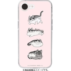 ABF27559i16E [iPhone 16e用 ソフトクリアケース 夜は猫といっしょ キュルガ（パターン）]