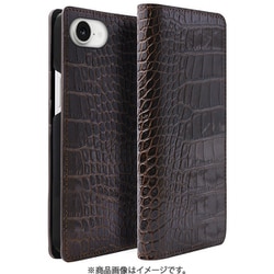 ABS27519i16E [iPhone 16e用 LIPARI イタリアンレザー MagSafe対応 ダイアリーケース ダークブラウン]