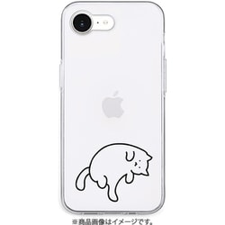 AK27570i16E [iPhone 16e用 ソフトクリアケース 猫ちゃんはグルーミング中]