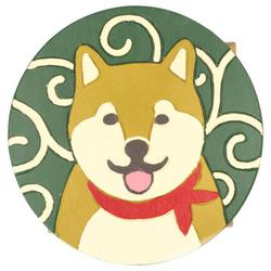 ラウンドスツール スツール 唐草柴犬 10724860244 roundstool