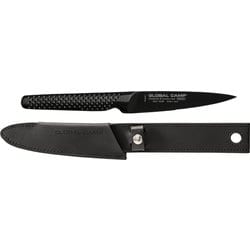 セレーションナイフ ブラック 革サヤ付き 包丁 GSTC-A02/BK