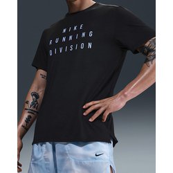 ランニング ディビジョン Dri-FIT ショートスリーブ メンズ ランニングウェア シャツ ブラック/ブラック/サイキックブルー（010） Sサイズ HJ4153