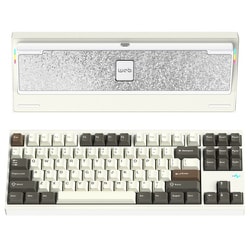 ワイヤレスメカニカルキーボード（有線・無線・Bluetooth対応） US80％配列 KAILHココアスイッチ（リニア） ルブ済 簡単取り外し仕様 RGB Crush80 Pro ホワイト PC80REWHT