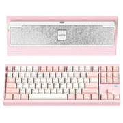 ワイヤレスメカニカルキーボード(有線・無線・Bluetooth対応) US80%配列 KAILHココアスイッチ(リニア) ルブ済 簡単取り外し仕様 RGB Crush80 Pro ピンク PC80REPINK