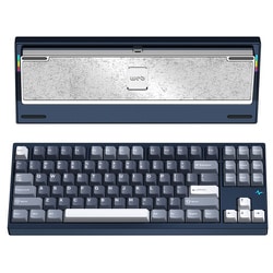 ワイヤレスメカニカルキーボード（有線・無線・Bluetooth対応） US80％配列 KAILHココアスイッチ（リニア） ルブ済 簡単取り外し仕様 RGB Crush80 Pro ネイビー PC80RENAVY
