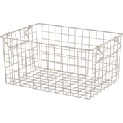 スタッキングワイヤーバスケット ホワイト 37×26×18cm 26685