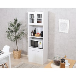 ※ ハイキッチンボード 幅59×高さ180 オークホワイト [5139] キッチンボード 幅140cm 高さ180cm 奥行45cm ホワイト 木目