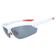 偏光スポーツサングラス 本体色：Shiny White/Red レンズ色：Light Smoke Polar/Silver Mirror SGB 4080-30