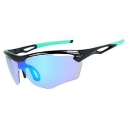 偏光スポーツサングラス 本体色：Shimy Black/Green レンズ色：Smoke Polar /Green REVO SPLD 3002-01