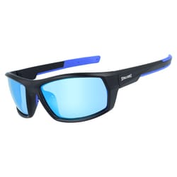 偏光スポーツサングラス 本体色：Matte Black /Blue レンズ色：Smoke Polar/Blue REVO SPLD 3003-01