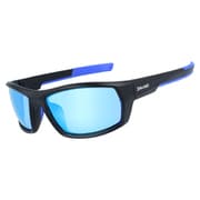 偏光スポーツサングラス 本体色:Matte Black /Blue レンズ色:Smoke Polar/Blue REVO SPLD 3003-01