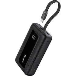 Anker Zolo Power Bank （10000mAh, 30W, Built-In USB-Cケーブル） ケーブル一体型 モバイルバッテリー ブラック A1688012