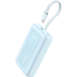 Anker Zolo Power Bank （10000mAh, 30W, Built-In USB-Cケーブル） ケーブル一体型 モバイルバッテリー ブルー A1688032
