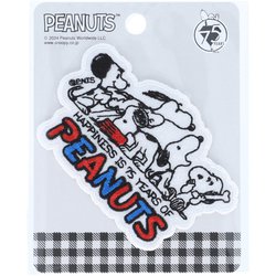 RIO-3203 [PEANUTS アイロン接着 エンブレムワッペン SN 75th スヌーピーズ W82mm×H52mm]